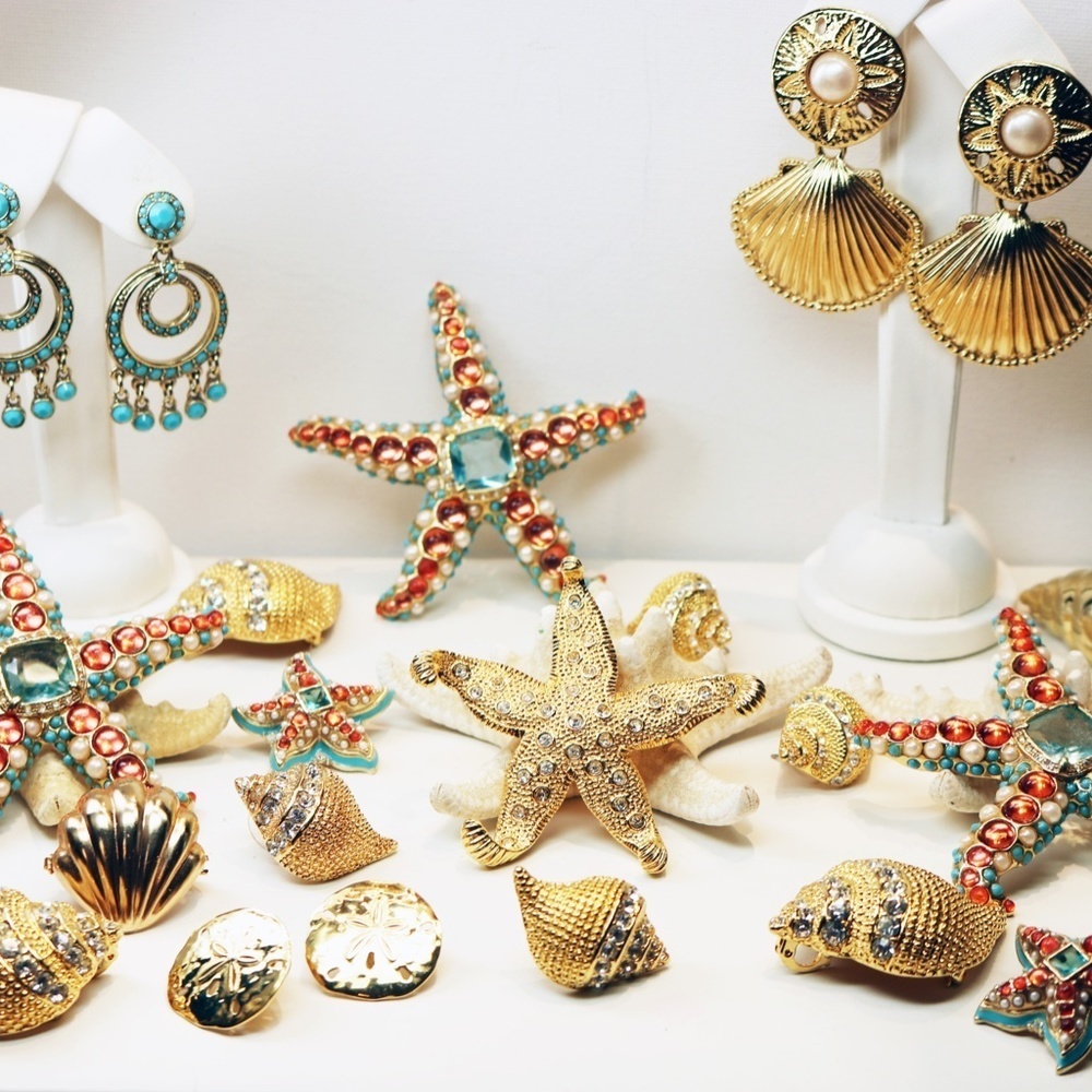 Vintage KJL Starfish Brooch & Earring Jewelry Set - Picture 9 of 12